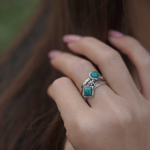 Silver ring with turquoise MVR1028TQ