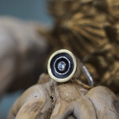 Серебряное кольцо с золотом и цирконом MVR1464GCZ