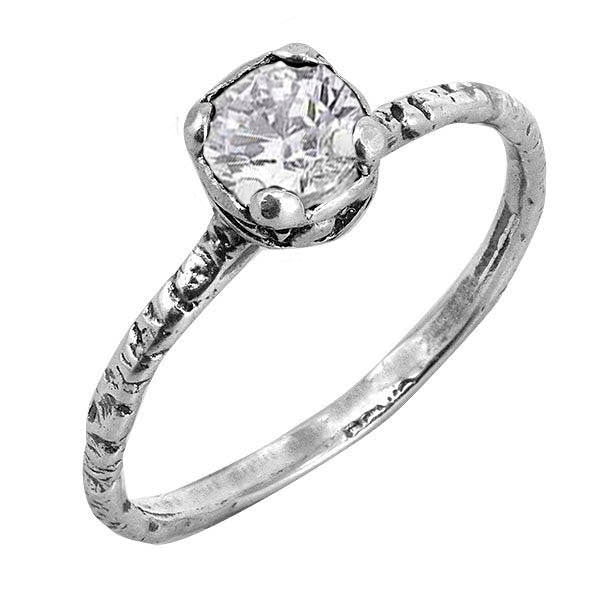 Silver ring with zircon MVR1569CZ