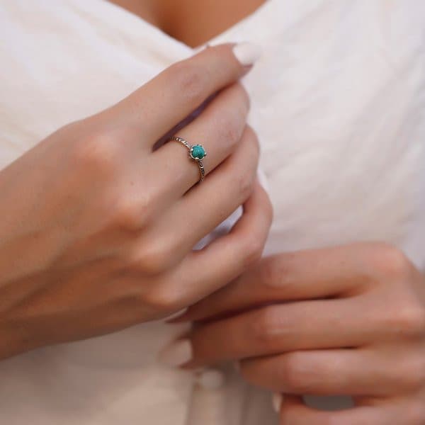 Silver ring with turquoise MVR1569TQ