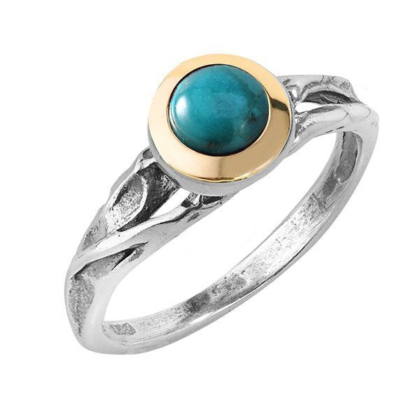 Silver ring with turquoise and gold MVR1576GTQ