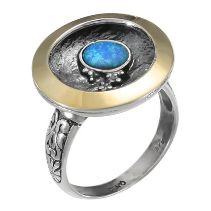 Silver ring with opal and gold MVR1595GOP